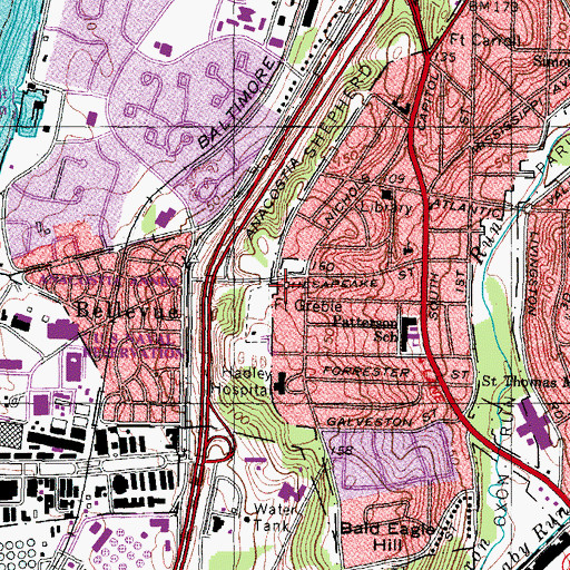 Topographic Map of Fort Greble Recreation Center, DC