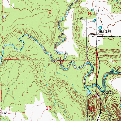Topographic Map of Panther Creek, AR
