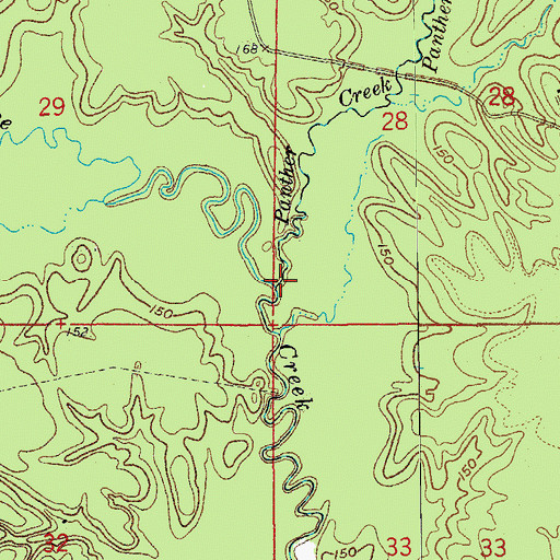 Topographic Map of Panther Creek, AR
