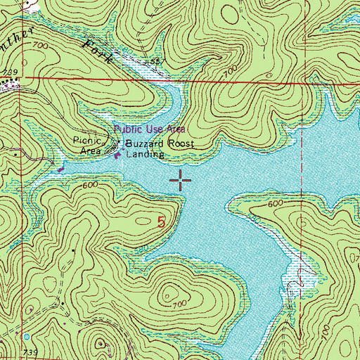 Topographic Map of Panther Fork, AR