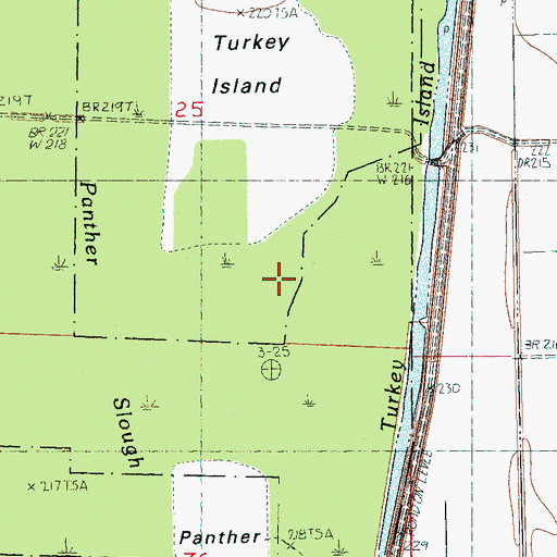 Topographic Map of Panther Island, AR