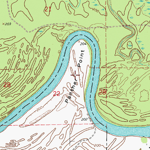 Topographic Map of Panther Point, AR