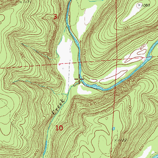 Topographic Map of Panther Skin Creek, AR