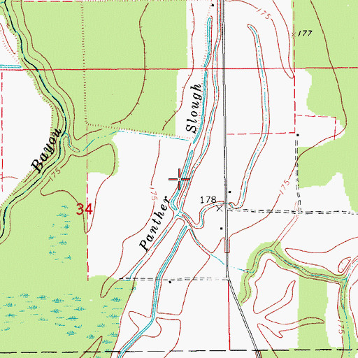 Topographic Map of Panther Slough, AR