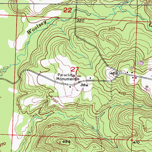 Topographic Map of Paraclifta Monument, AR