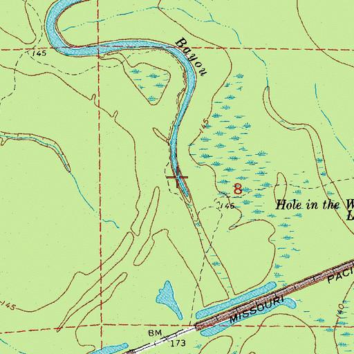 Topographic Map of Paradise Bayou, AR
