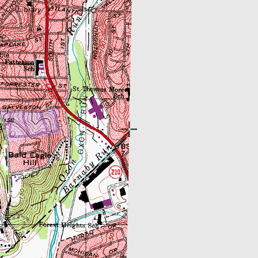 Topographic Map of Congress Heights Post Office, DC