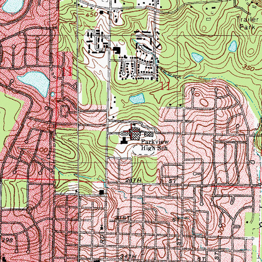 Topographic Map of Parkview High School, AR