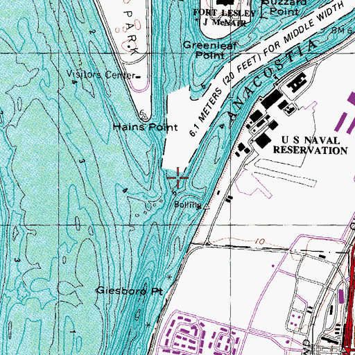 Topographic Map of Anacostia River, DC