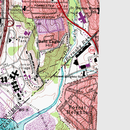 Topographic Map of Oxon Run, DC