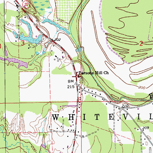 Topographic Map of Parsons Hill Church, AR