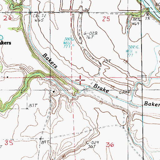 Topographic Map of Bakers Brake, LA