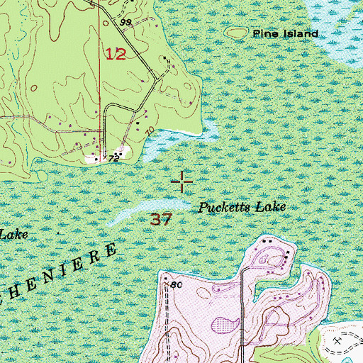 Topographic Map of Cheniere Brake, LA