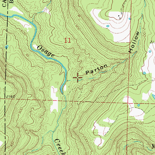 Topographic Map of Parton Hollow, AR