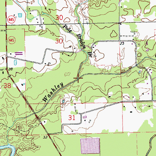 Topographic Map of Pole Bridge Branch, LA