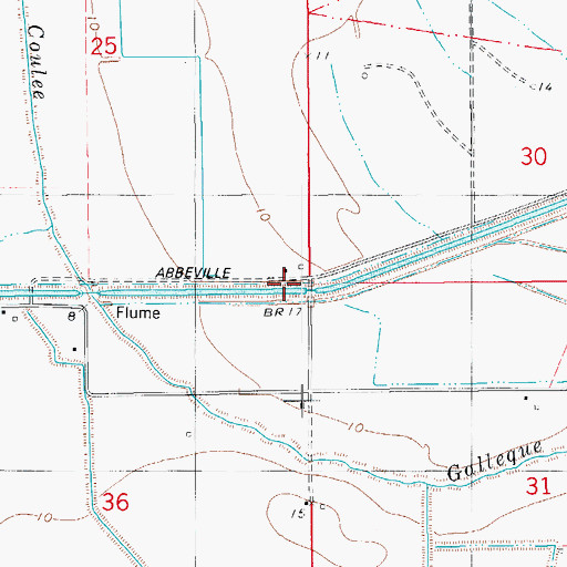 Topographic Map of Abbeville Canal, LA