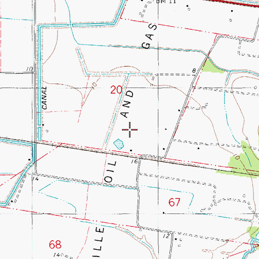 Topographic Map of Abbeville Oil and Gas Field, LA