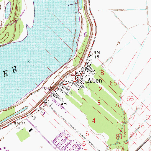 Topographic Map of Aben, LA