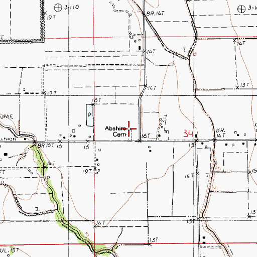 Topographic Map of Abshire Cemetery, LA