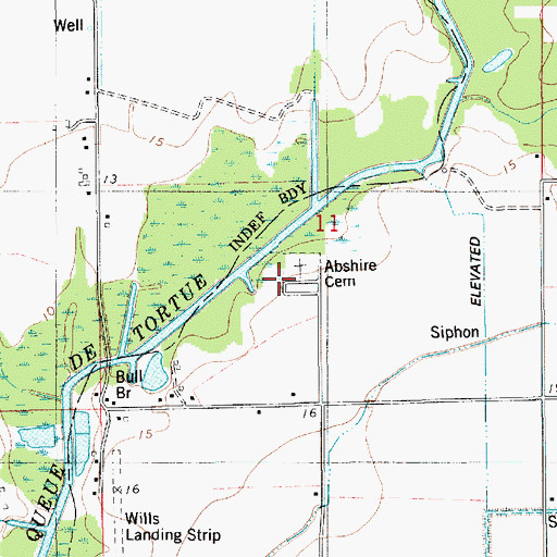 Topographic Map of Abshire Cemetery, LA