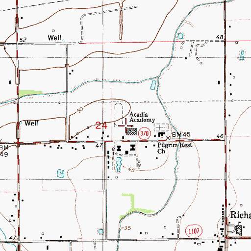 Topographic Map of Acadia Academy, LA