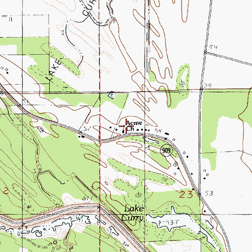 Topographic Map of Acme Church, LA