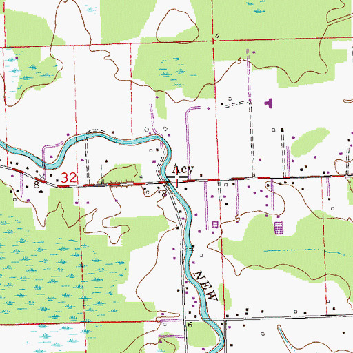 Topographic Map of Acy, LA