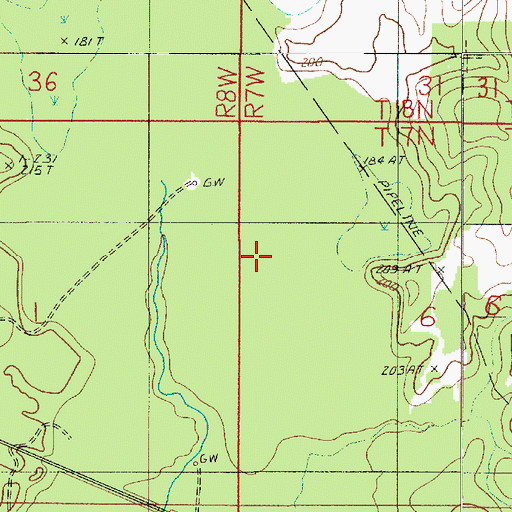 Topographic Map of Ada Oil and Gas Field, LA