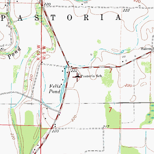 Topographic Map of Pastoria School, AR