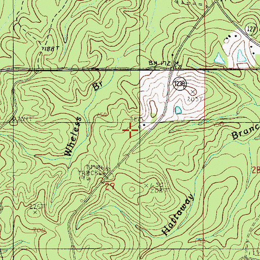 Topographic Map of Adams Cemetery, LA