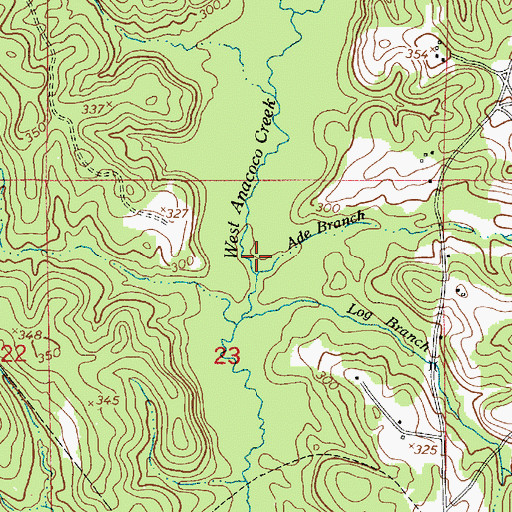 Topographic Map of Ade Branch, LA