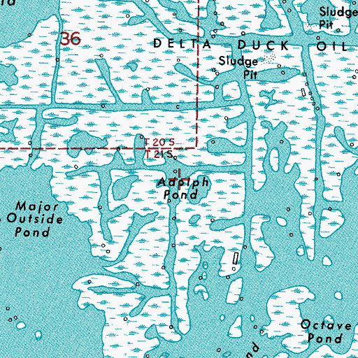Topographic Map of Adolph Pond, LA
