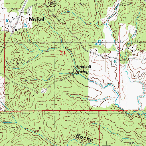 Topographic Map of Aimwell Spring, LA