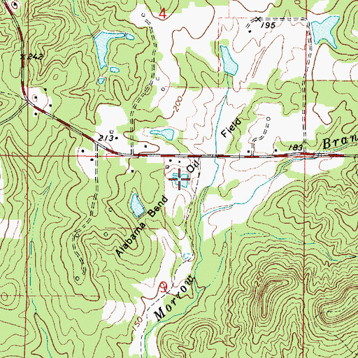 Topographic Map of Alabama Bend Oil Field, LA