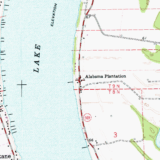 Topographic Map of Alabama Plantation, LA
