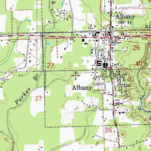 Topographic Map of Albany High School, LA