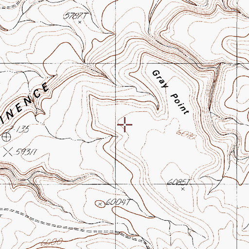 Topographic Map of Gray Point, AZ