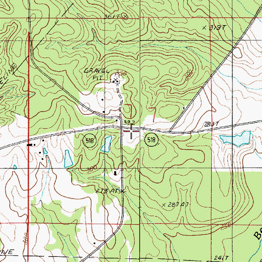 Topographic Map of Alexander #2 Cemetery, LA