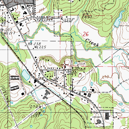 Topographic Map of Alford Heights Church, LA