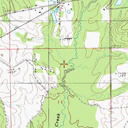 Topographic Map of Allen Creek, LA