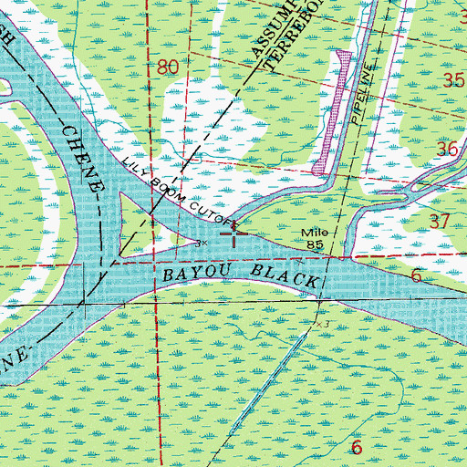 Topographic Map of Alligator Bayou, LA