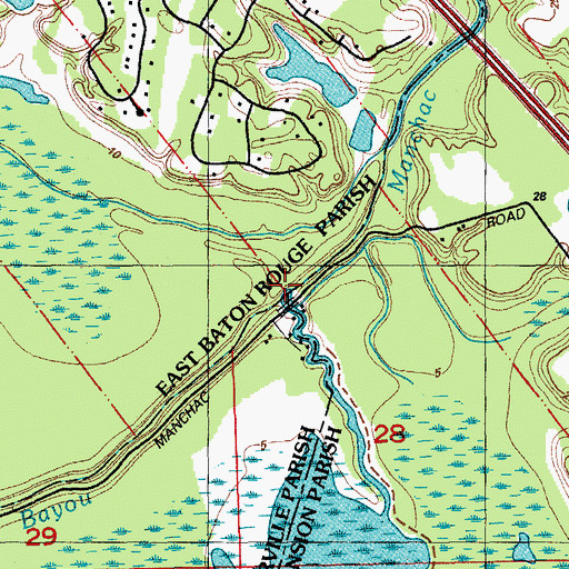 Topographic Map of Alligator Bayou, LA
