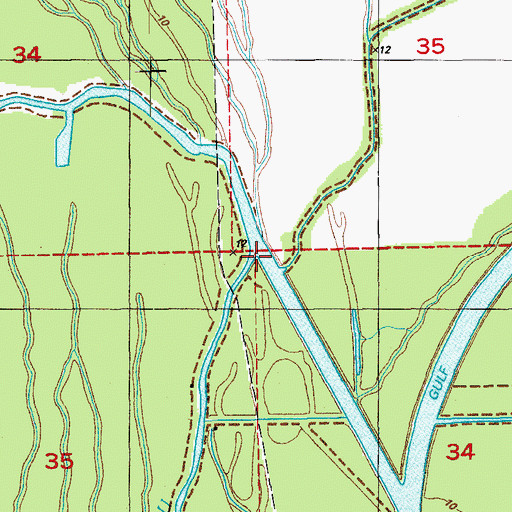 Topographic Map of Alligator Bayou, LA