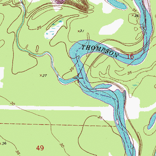 Topographic Map of Alligator Bayou, LA