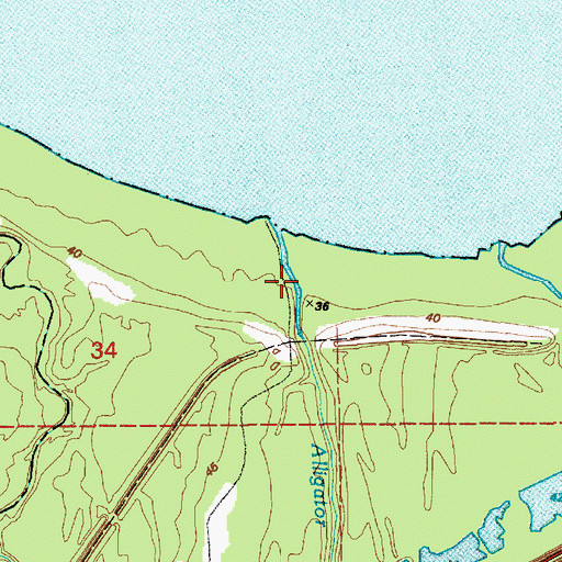 Topographic Map of Alligator Bayou, LA