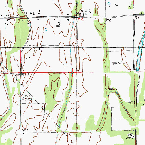 Topographic Map of Alligator Bayou, LA