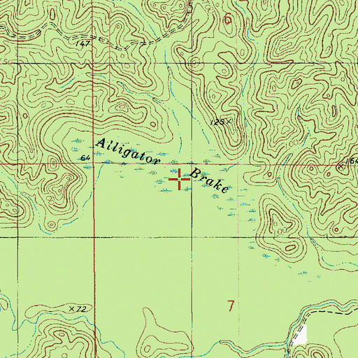Topographic Map of Alligator Brake, LA