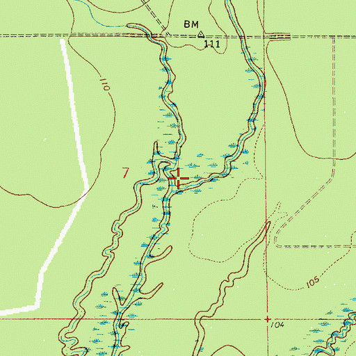 Topographic Map of Alligator Creek, LA