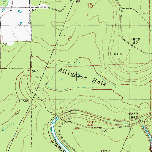 Topographic Map of Alligator Hole, LA