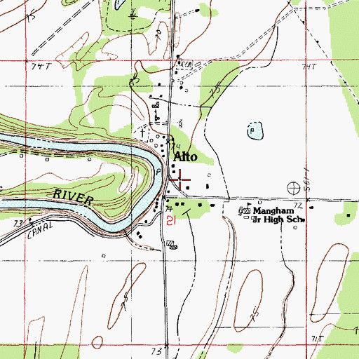 Topographic Map of Alto, LA